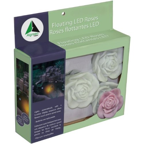Algreen Products 5-Pack Floating Led Rose Lights for Ponds/Water Features and Gardening