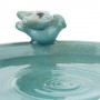 Alpine TLR102TUR 24-Inch Antique Ceramic Birdbath with Birds-Turquoise