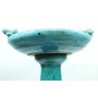 Alpine TLR102TUR 24-Inch Antique Ceramic Birdbath with Birds-Turquoise