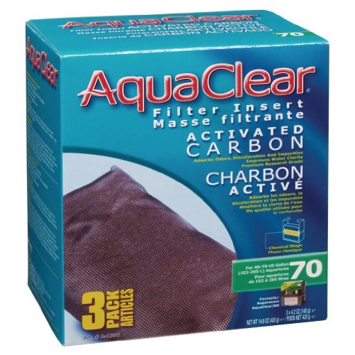 AquaClear A1386 Activated Carbon Insert, 70-Gallon Aquariums, 3-Pack