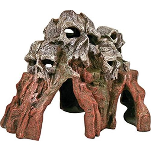 Exotic Environments Skull Mountain Aquarium Ornament, Medium, 9-Inch by 6-Inch by 6-Inch