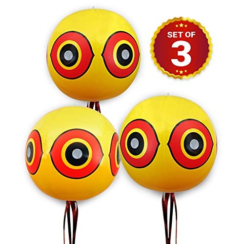 Bird Repellent Scary Eye Balloons: Stops Pest Bird Problems Fast. Reliable Visual Deterrent: Secure Your Property from Damage/Mess. Ward Off Woodpe...