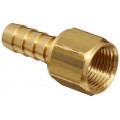 Dixon BF33 Brass Hose Fitting, Solid Insert, 3/8" NPTF Female x 3/8" Hose ID Barbed