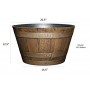 Whiskey Barrel Planter, Distressed Oak, 20.5"