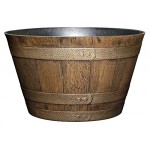 Whiskey Barrel Planter, Distressed Oak, 20.5"