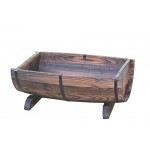 Vintiquewise Half Barrel Garden Planter (Medium), Brown