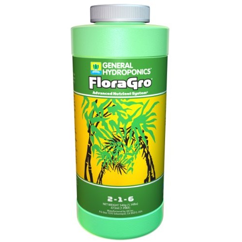 General Hydroponics FloraGro Fertilizer, 16-Ounce