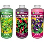 General Hydroponics Floragro, Florabloom & Floramicro Fertilizer, 1 Quart, Pack of 3