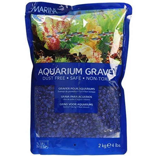 Marina 12484 Blue Decorative Aquarium Gravel, 2kg, 4.4-Pound