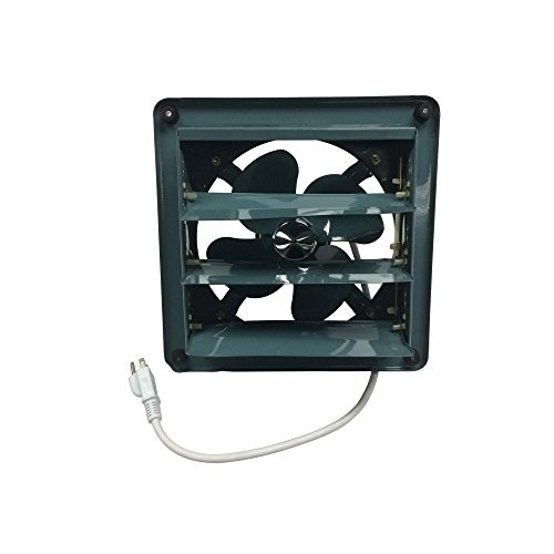 Professional Grade Products 9800515 Metal Shutter Exhaust Fan for Garage Shed Pole Barn Hydroponic Ventilation, 16-Inch