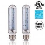 Tento Lighting LED T10 Tubular White LED Bulb Medium Base E26 60 Watt 5000k Type T Appliance Bulb 10 Watts Edison T10 Clear Tubular Bulb 60w 75w Fr...