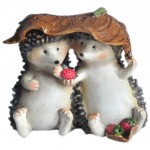 Top Collection Enchanted Story Fairy Garden Hedgehogs Sharing Outdoor Statue