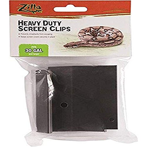 Zilla 100111647 Reptile Terrarium Covers Heavty Duty Screen Clips, Lg 30G+, 2-pk